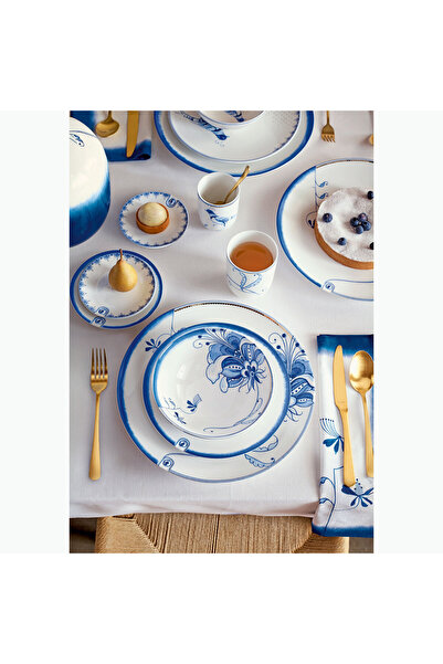 Pip Studio Blue Bird Beyaz Porselen Servis Tabağı 25,5X16,5 Cm