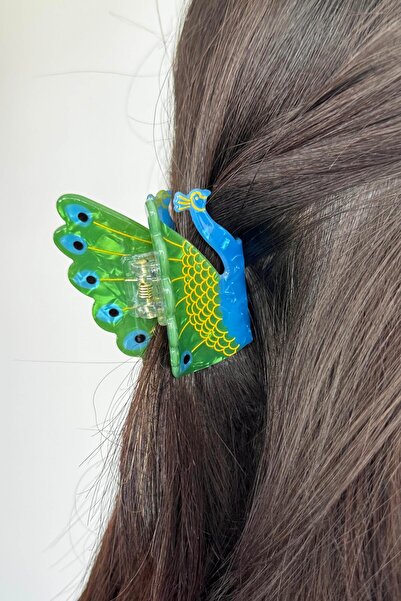 TAKIŞTIR Mixed Color Peacock Figured Small Size Bone Latch Buckle