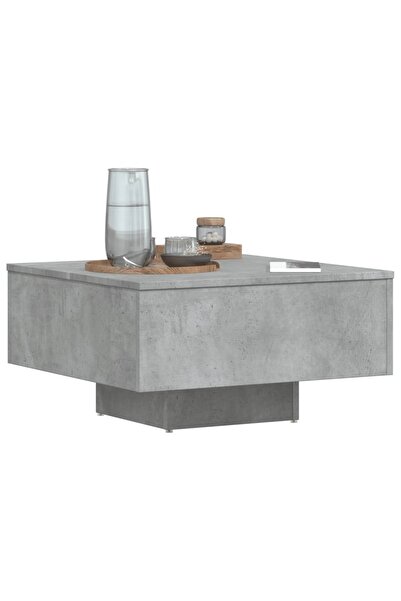 vidaxl طاولة قهوة خرسانية رمادية 60x60x31.5 سم من الخشب الهندسي