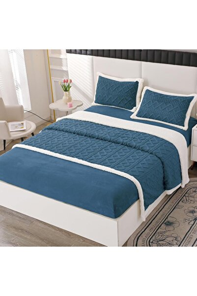 Talis Lenjerie de Pat Cocolino cu elastic 180x200 Comfy V4 Bleumarin