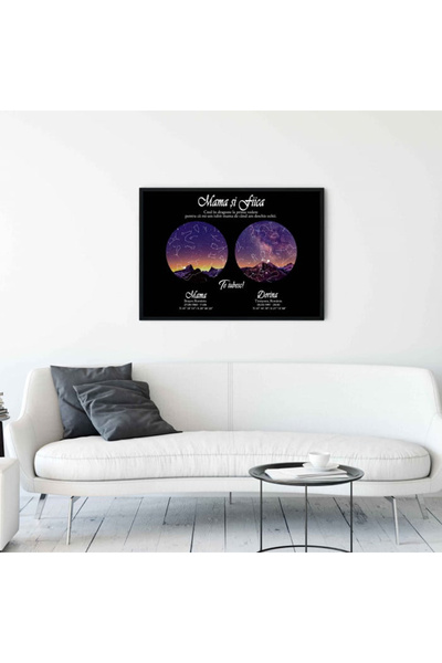 Legendary Gifts Personalized painting with star map, mother and daughter model