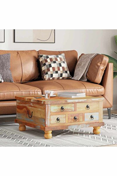 vidaxl طاولة قهوة من الخشب المعاد تدويره 70x70x38 سم