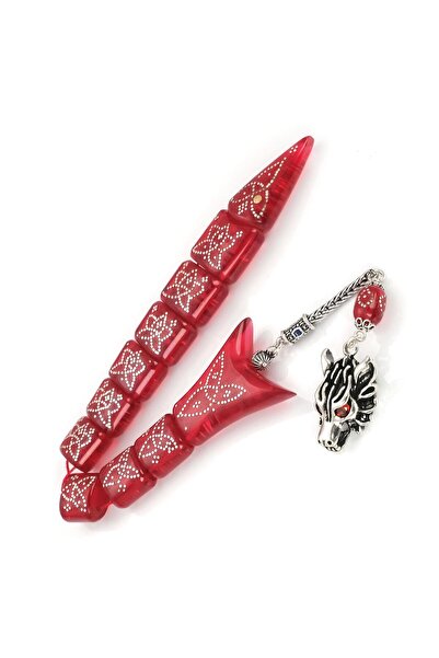 TESBİHCİBABA Father's Workshop Master Craft Wolf Head Fire Amber Fish Prayer Beads