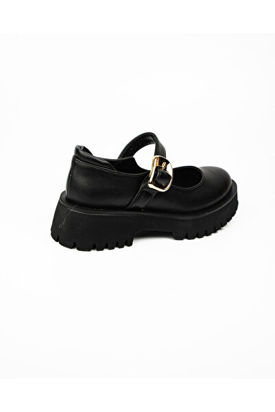 BABALİ 601 Massima Black Thick Sole Scarf-Decorated Casual Women's Shoes