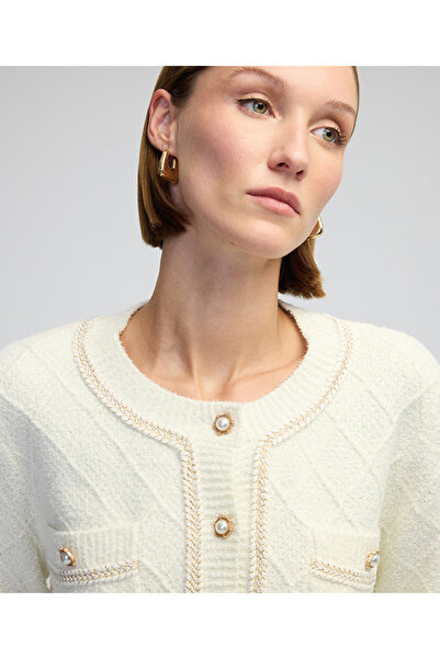 İpekyol Suni inci düğmeli triko hırka