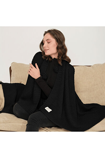 Miespiga Coco Rice Knitted Pompom Knitwear Tv Blanket Throw Sofa Shawl