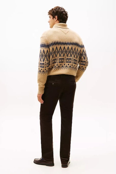 Tommy Hilfiger Erkek Denton Düz Paça Kadife Pantolon - Kahverengi