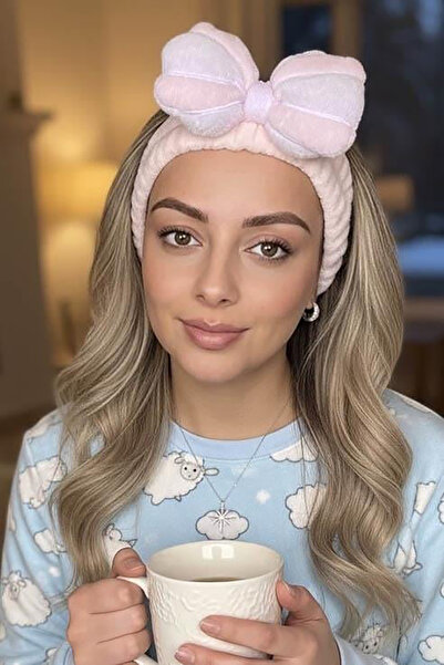 TAKIŞTIR Pembe Ve Lila Renk Kurdele Figürlü Peluş Saç Bandı