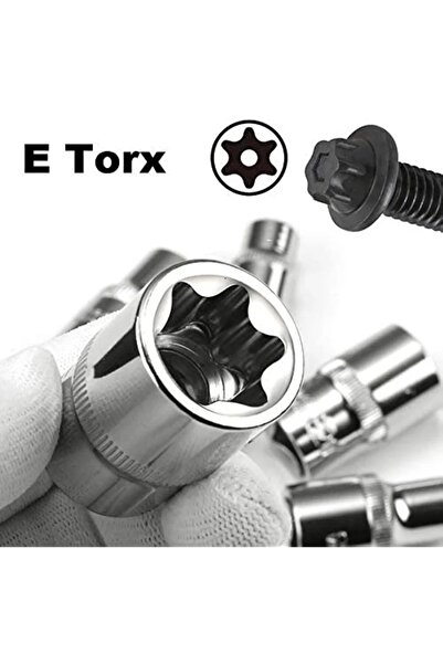 Rico 1/2 1/4 Short 16 Piece Internal Torx E Socket Set