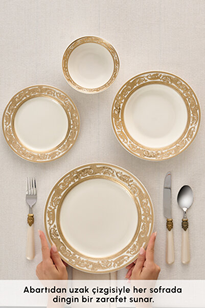 Karaca Elegance Bone Isola 24 Parça 6 Kişilik Yemek Takımı