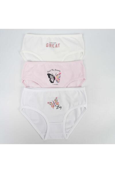 Katamino طقم ملابس داخلية للأطفال البنات من رويان مكون من 3 قطع - متعدد الألوان