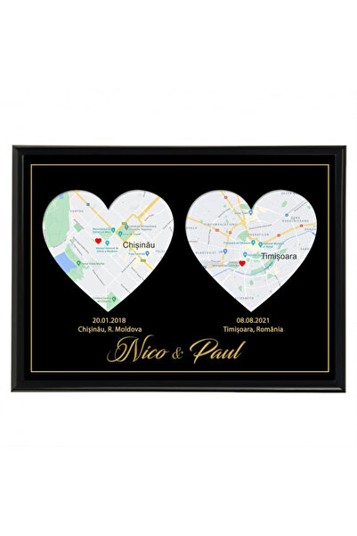 Legendary Gifts Tablou personalizat cu harta