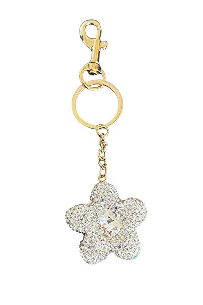 TAKIŞTIR Gold and Silver Color Stone Detailed Bag Charm/ Keychain