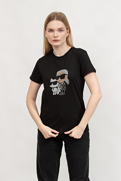Karl Lagerfeld Kadın Bisiklet Yaka T-Shirt