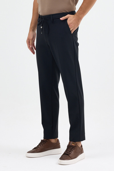 Frappoli Lonix Men's Black Polyamide Fabric Very Flexible Italian Cut Comfortable Pantalon