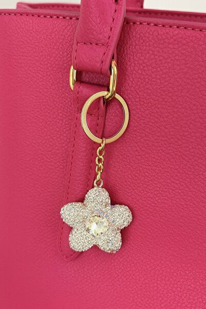 TAKIŞTIR Gold and Silver Color Stone Detailed Bag Charm/ Keychain