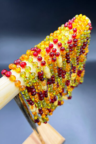 İpek Kehribar Certified Original Baltic Amber Necklace, Baby & Child – Red, Green, Caramel 3 Colors Silk-348