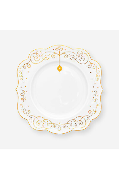 Pip Studio Royal Gold White Beyaz Porselen Pasta Tabağı 17 Cm
