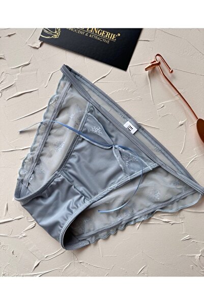 İntive Lingerie Chiloți/Slip-2858 în stil japonez Lucia, cu detaliu din satin și tul pe spate