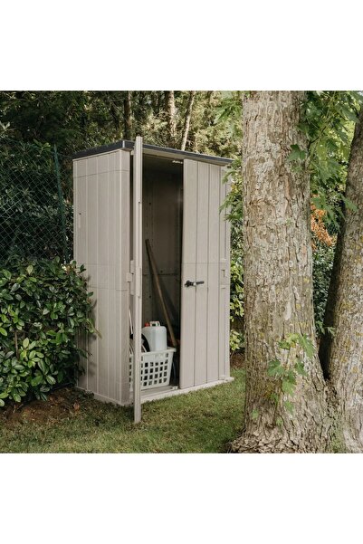 TOOMAX Stora Way 1670 Lt Dış Mekan Bahçe Depolama Dolabı – Su Geçirmez Plastik Dolap Gri / Antrasit