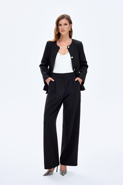 Quzu Women's Canvas Pants Pnt00914 Black