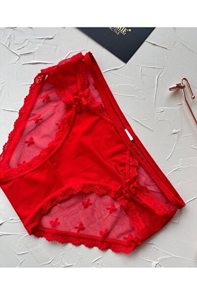 İntive Lingerie Chiloți/Slip în stil japonez Arya, cu detaliu din dantelă cu decupaj din tul pe spate-2853