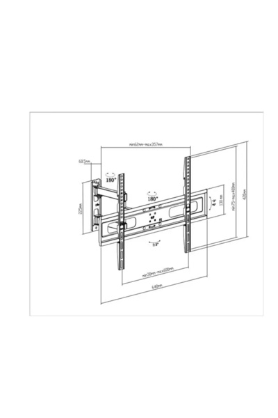Well Adjustable Wall Mount TV Bracket for 32"-70" Screens, Black