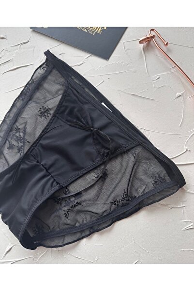 İntive Lingerie Chiloți/Slip-2858 în stil japonez Lucia, cu detaliu din satin și tul pe spate