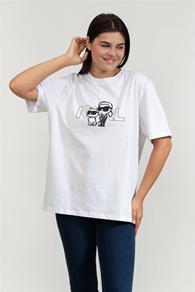 Karl Lagerfeld Kadın Bisiklet Yaka T-Shirt