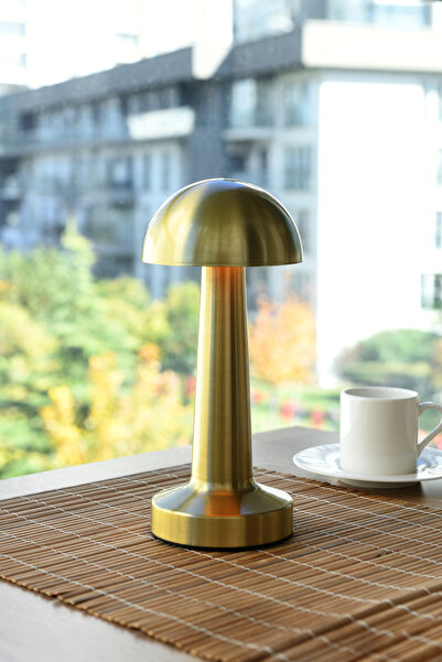 LUMINZO Limeo Dokunmatik Şarjlı Metal Masa Lambası 3 Renk Işık Dekoratif Dimmer Abajur Kablosuz