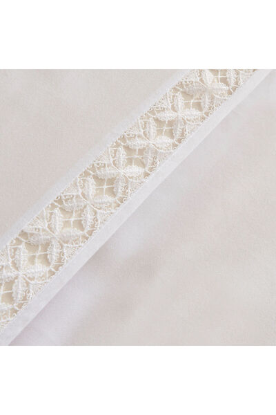 Karaca Home Miel 100% Cotton Satin Double Duvet Cover Set White