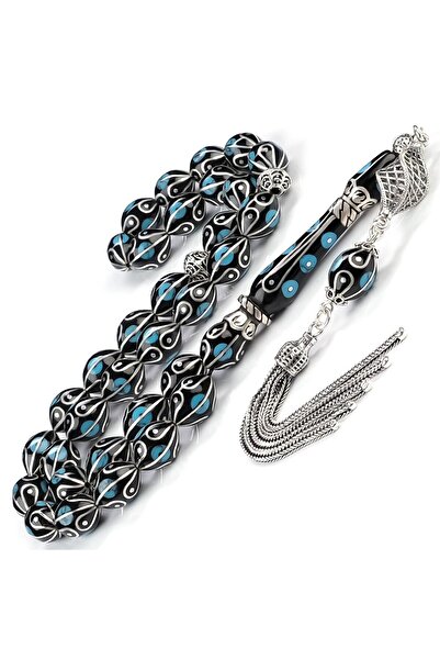TESBİHCİBABA Anatolia Collection - Cage Tassel Erzurum Oltu Stone Prayer Beads