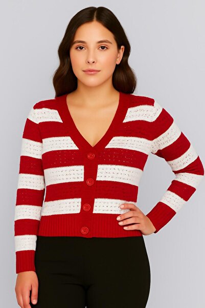 HİRA LİFE FASHİON Cardigan de tricotat pentru femei, cu nasturi în față și în...