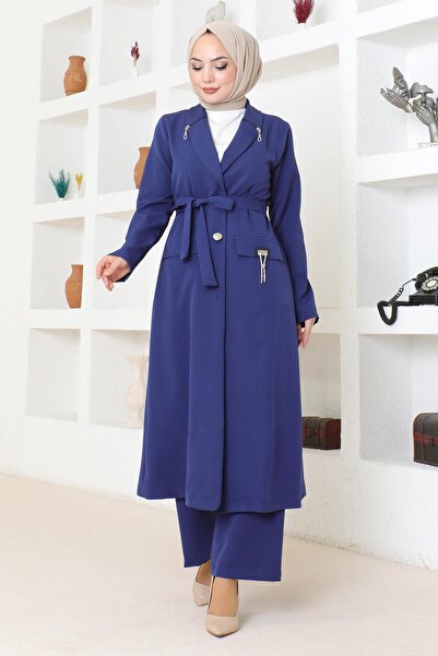 Missvalle Zipper Detailed Suit Indigo 19201