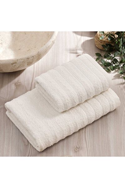 INTER Z 2-Piece Wave Cream Bath Towel Set