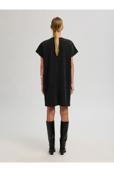 SELECTED Midikleid Glitzerndes Metallic