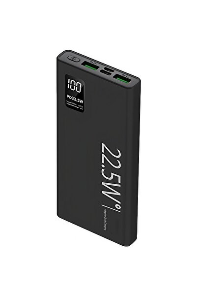 dalip Ultra-Thin Powerbank 20000 mAh, Digital Screen, Type-C + 2x USB, 22.5W, Black