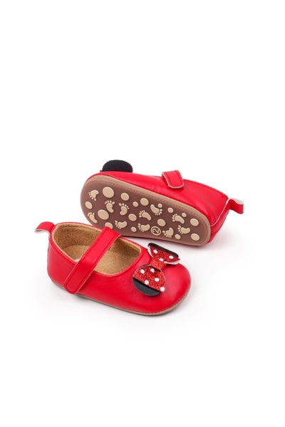 BebeNou Pantofi roșii pentru bebeluși cu fundă - Șoricel CHBYQ4150-2-VA12