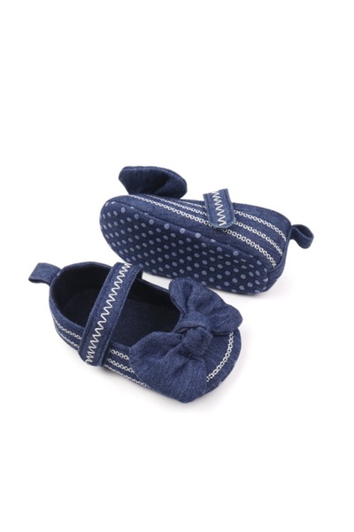 BebeNou Balerini bleumarin pentru bebeluși cu fundă chbhm3241-1-va11