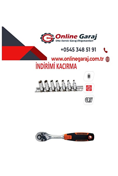 Rico 1/4 8 Piece Socket Ratchet Handle E Tooth Internal Torx Socket Set