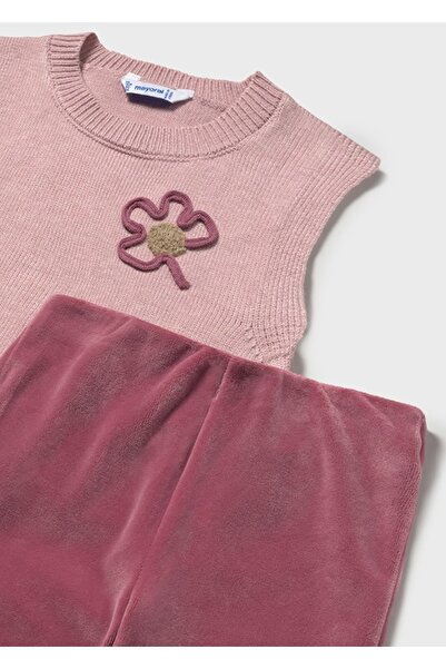 MAYORAL Baby Girl Kids Winter 3 Piece Pink Bottom-Top Set with Pants