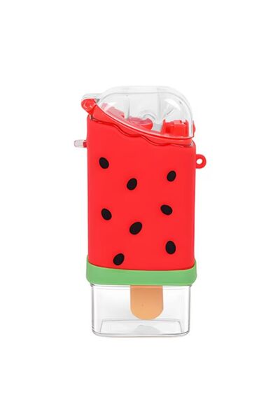 MACVI ® Kids Water Bottle – Watermelon Ice Cream Shape, 300 ml, BPA-Free, Leak-Proof, Red