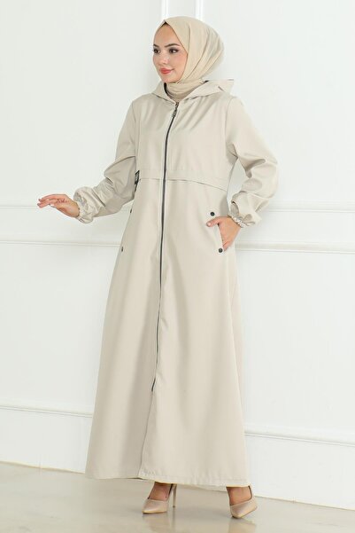 Missvalle Καμπαρντίνα με φερμουάρ με στάμπα μπεζ 19217