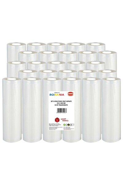 Urgent Horeca Set 26 role pungi vidat gofrate, dimensiuni 250x5000 mm, grosime 85 microni, preparare Sous Vide