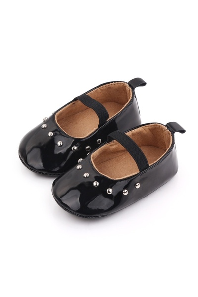 BebeNou Pantofi negri pentru bebeluși din piele ecologică lăcuită chd2546-3-va11