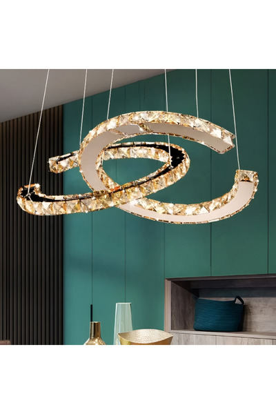 Alessandro DESIGN LED chandelier with remote control 40W, Cold/Warm/Neutral light, Dimmable, Glossy Chrome, Adjustable Height