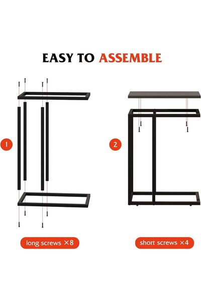 Gogoya side Table, C Shaped End Table for Couch, Sofa and Bed, Desktop C Table , Bedside
