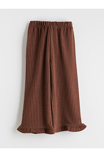 LC Waikiki Rmz Gi̇yi̇m Farkiyla Striped Girls' Trousers with Waist Cord
