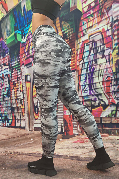 WildFashion Casual high-waisted leggings made of Stretch Fabric with abstract pattern A803-100