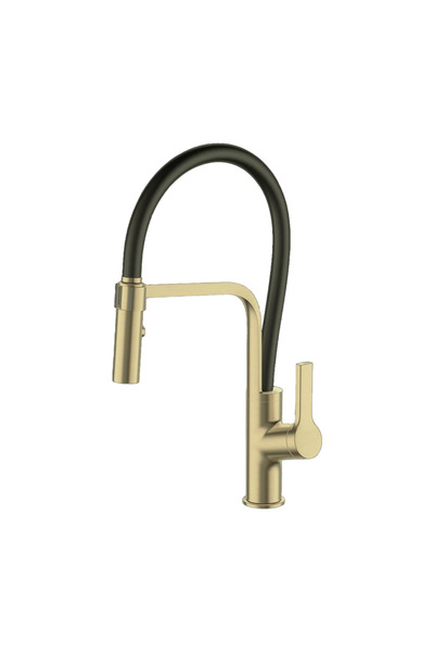 SanDonna Andra gold-black flexible kitchen faucet